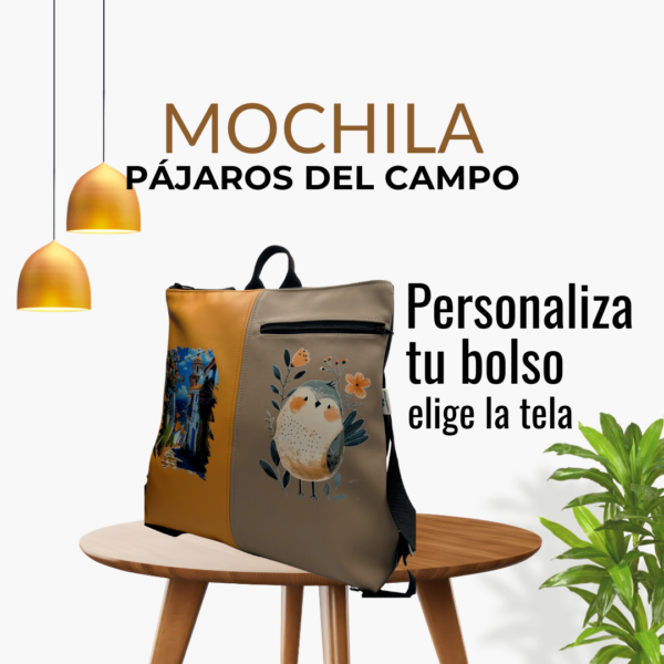 Mochila pájaro en el campo